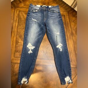 Eunins womens size 13 distressed skinny high rise  jeans/jegging